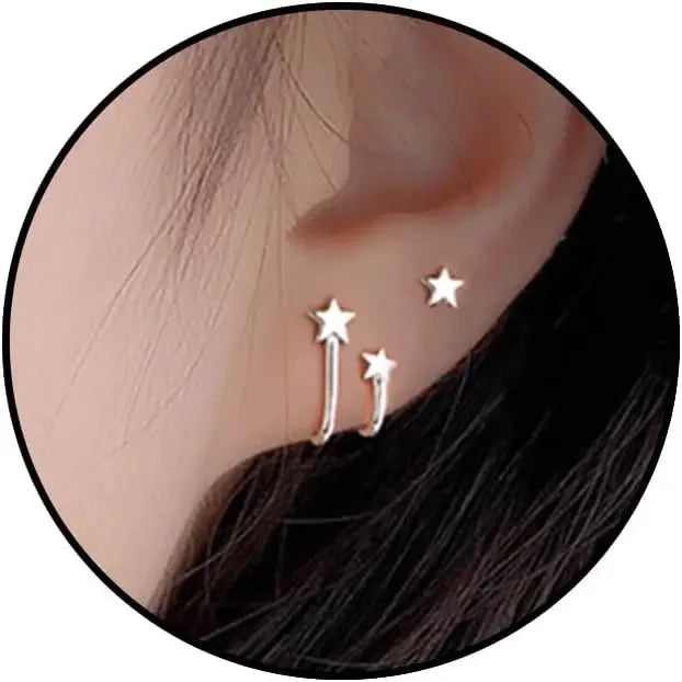 Star Cuff Earrings for Women Ear Cuff Silver Star Stud Earrings Star Earrings Studs Star Earrings for Women Star Jewelry