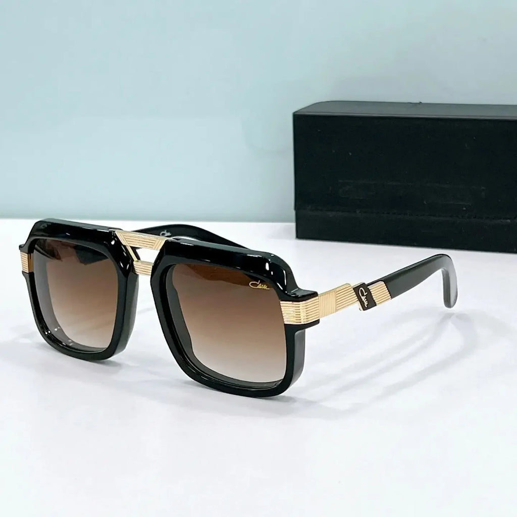 Original CCAZAL MOD669 Luxury Design Square Casual Men Sunglasses Trendy Top Quality Green Acetate Frame Women Couple Eyewear