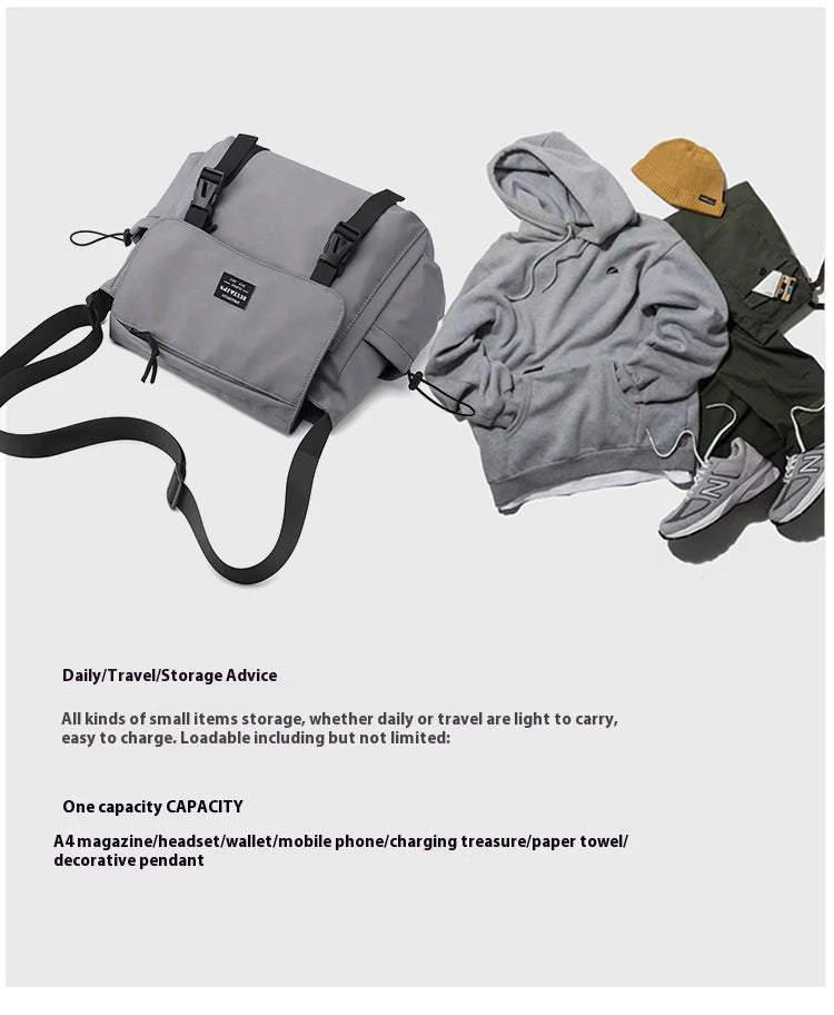 Men's Crossbody Bag Trendy Brand Workwear Style Trendy Single Shoulder Crossbody Bag Fashionable Mailman Bag for Men