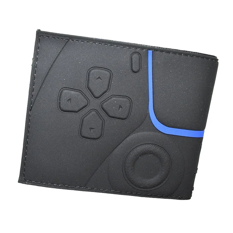7 Color Game Controller Design Wallet PVC Short Purse with Zipper Coin Pocket for Game Cosplay
