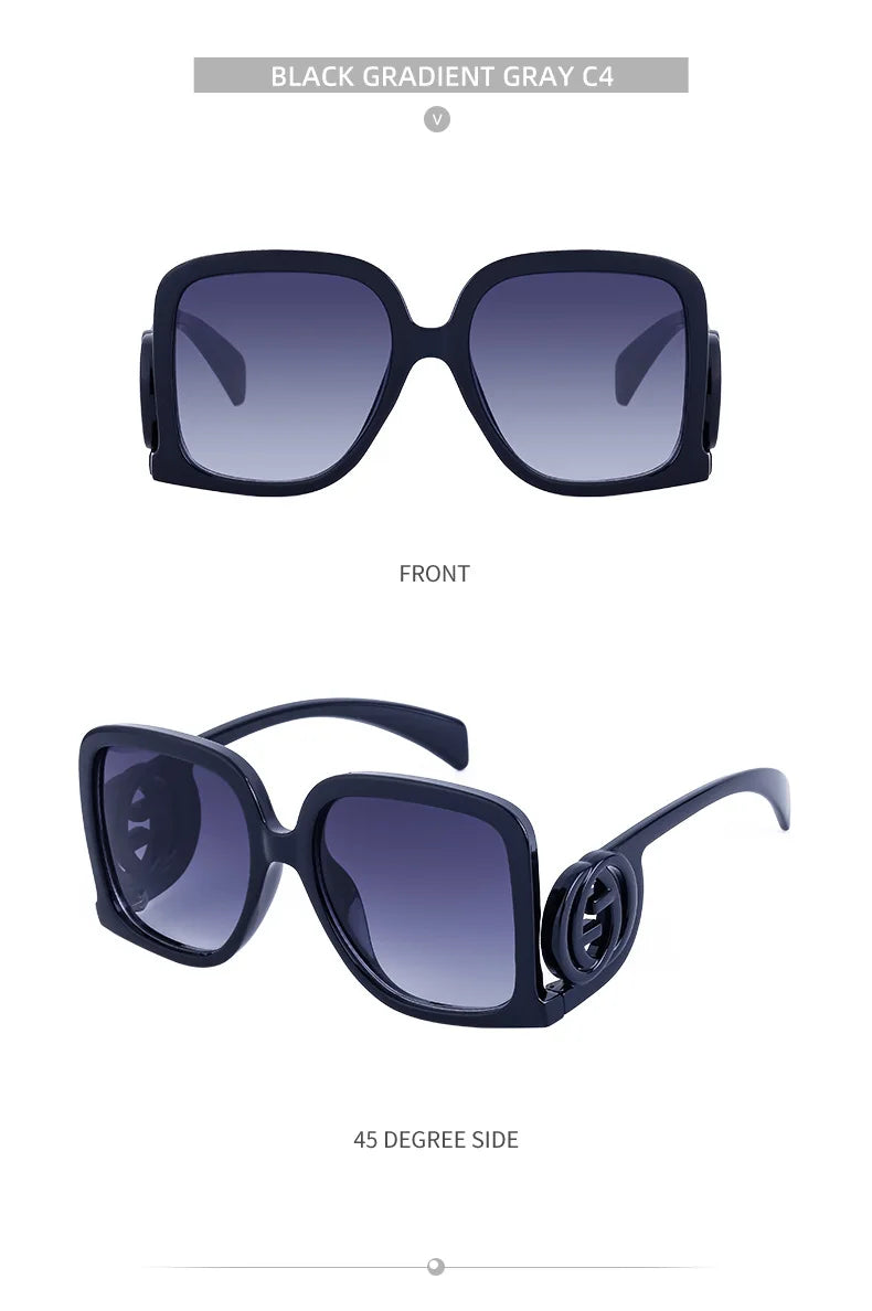 New Sunglasses for Women Retro Fashion Sun Glasses Polygonal Splicing Color Blocked Eyeglass Luxury Design Uv400