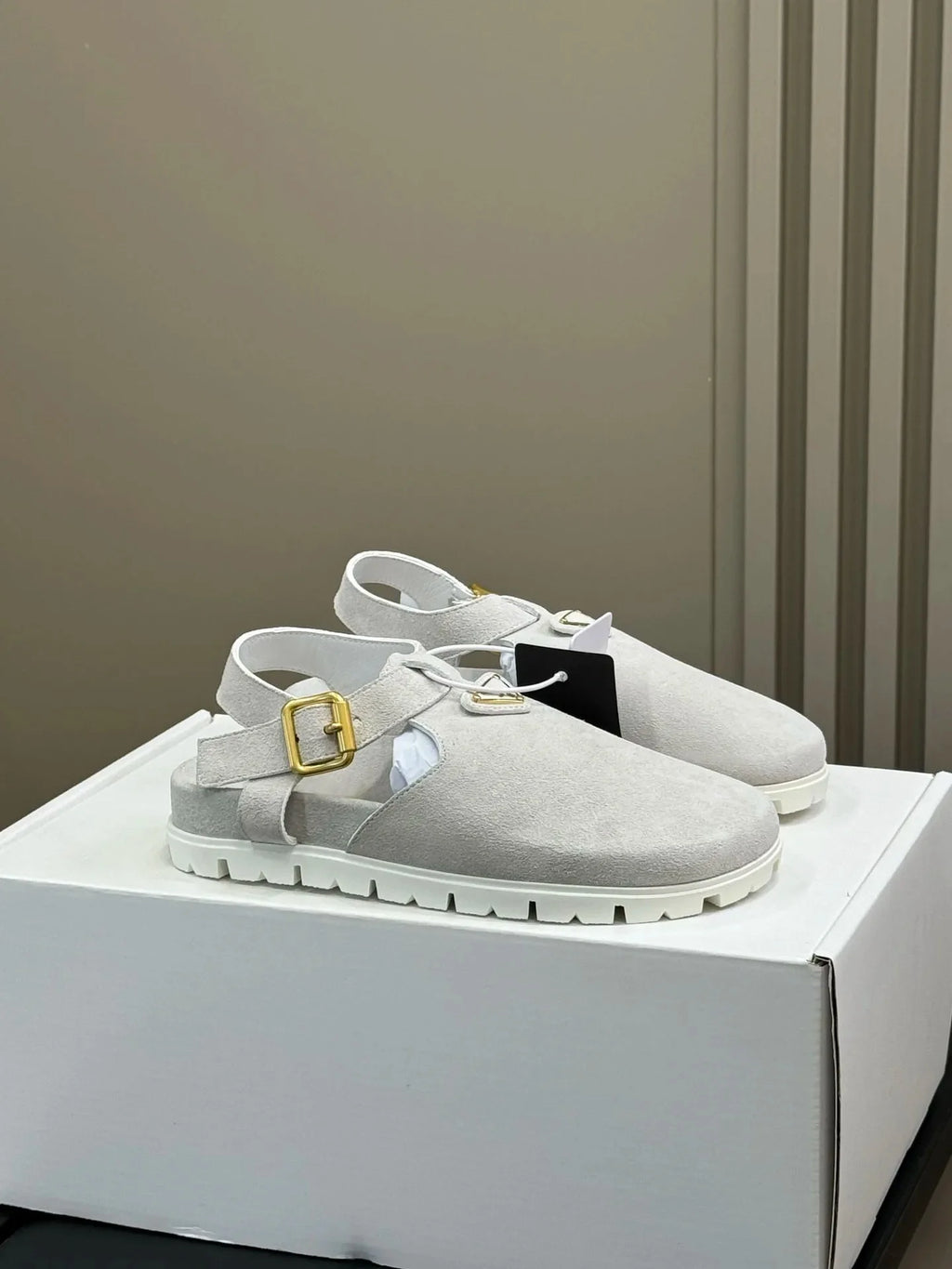 Women's Shoes Suede Buckle Clogs Flat Sandals