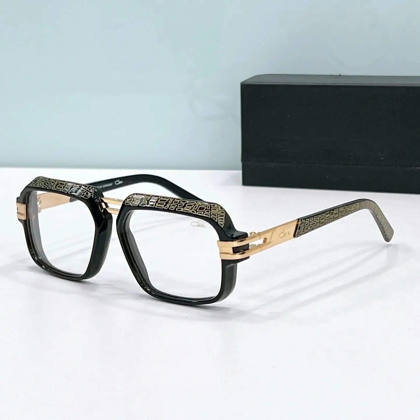 Original CCAZAL MOD6004 Fashion Business Square Men Sunglasses Gradient Purple Lenses Driving Anti-Glare Women Couple Eyewear