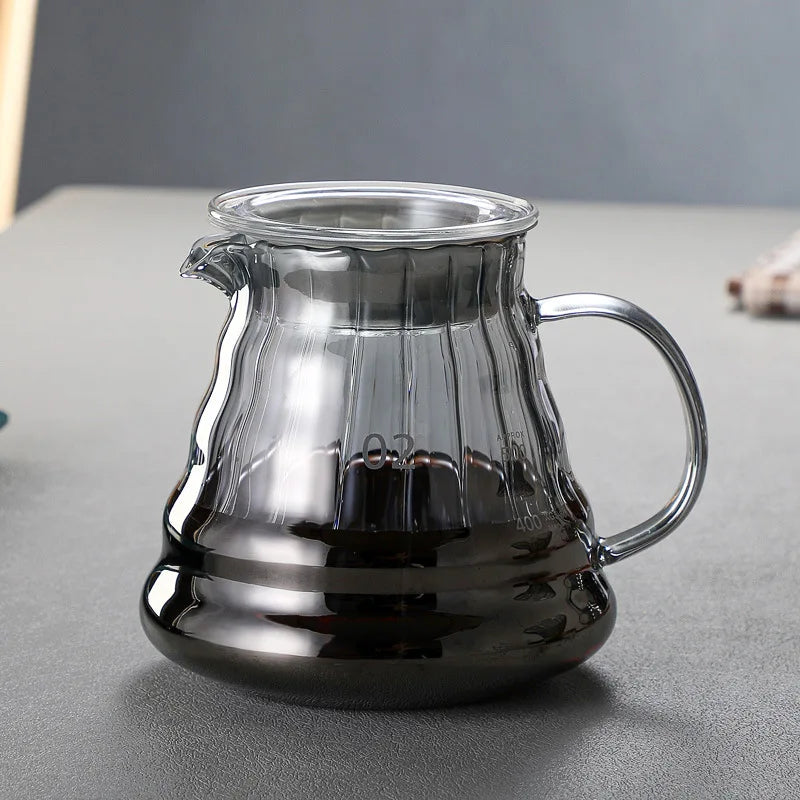 Leeseph Coffee Carafe, High Borosilicate Glass Coffee Server for Pour Over Coffee Ware Clear Pot with Rubber Lid, 600ml/20oz