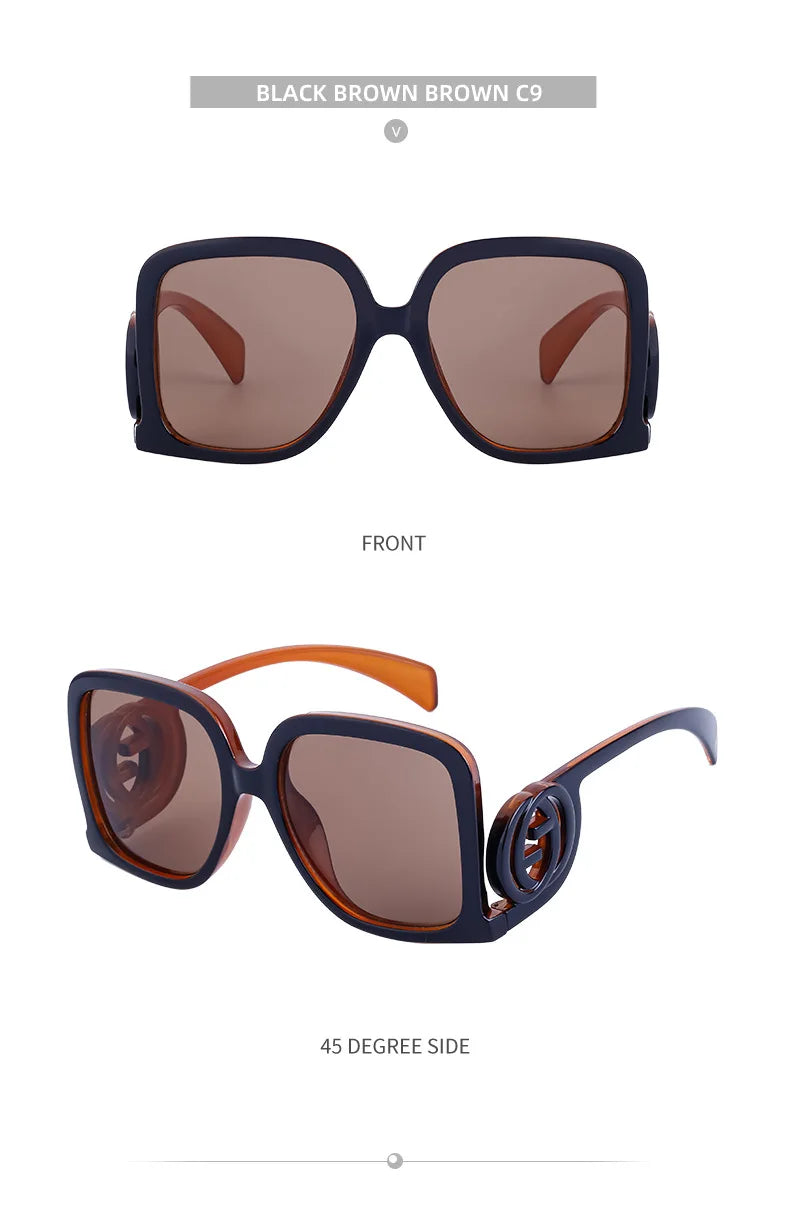 New Sunglasses for Women Retro Fashion Sun Glasses Polygonal Splicing Color Blocked Eyeglass Luxury Design Uv400