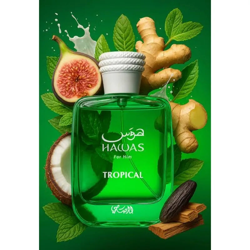 100ML RASASI Hawas Tropical Eau De Parfum Spray Para Hombre Pheromone Fragrance Arabian Women's Perfume Pheromone Cologne Man