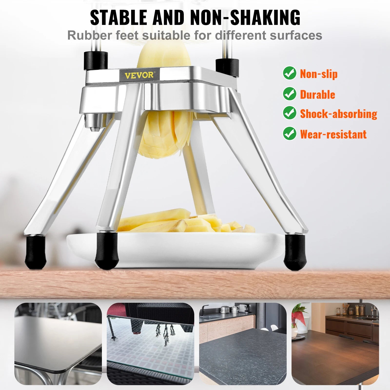 SucceBuy 3/8 1/4 Inch Manual Fruit Vegetable Dicer Cutter Commercial Food Cutter Stainless Steel Slicer for Restaurant Kitchen