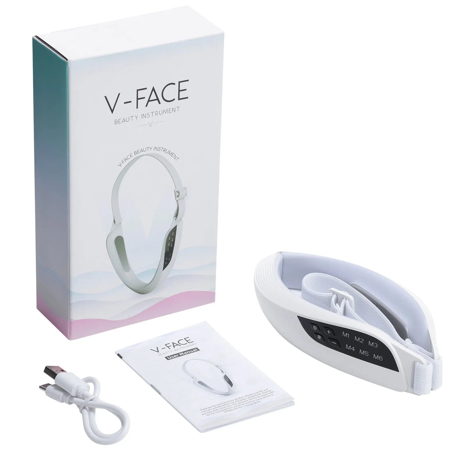Electric V-face Face Lift Device LED Photon Therapy Microcurrent Skin Tightening Double Chin Remover EMS Face Slimming Massager