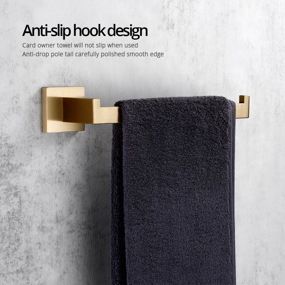 Bagnolux Towel Holder For Bathroom Wall Mounted Black Towel Bar Brushed Gold Bathroom Accessories Matte Black Towel Rack