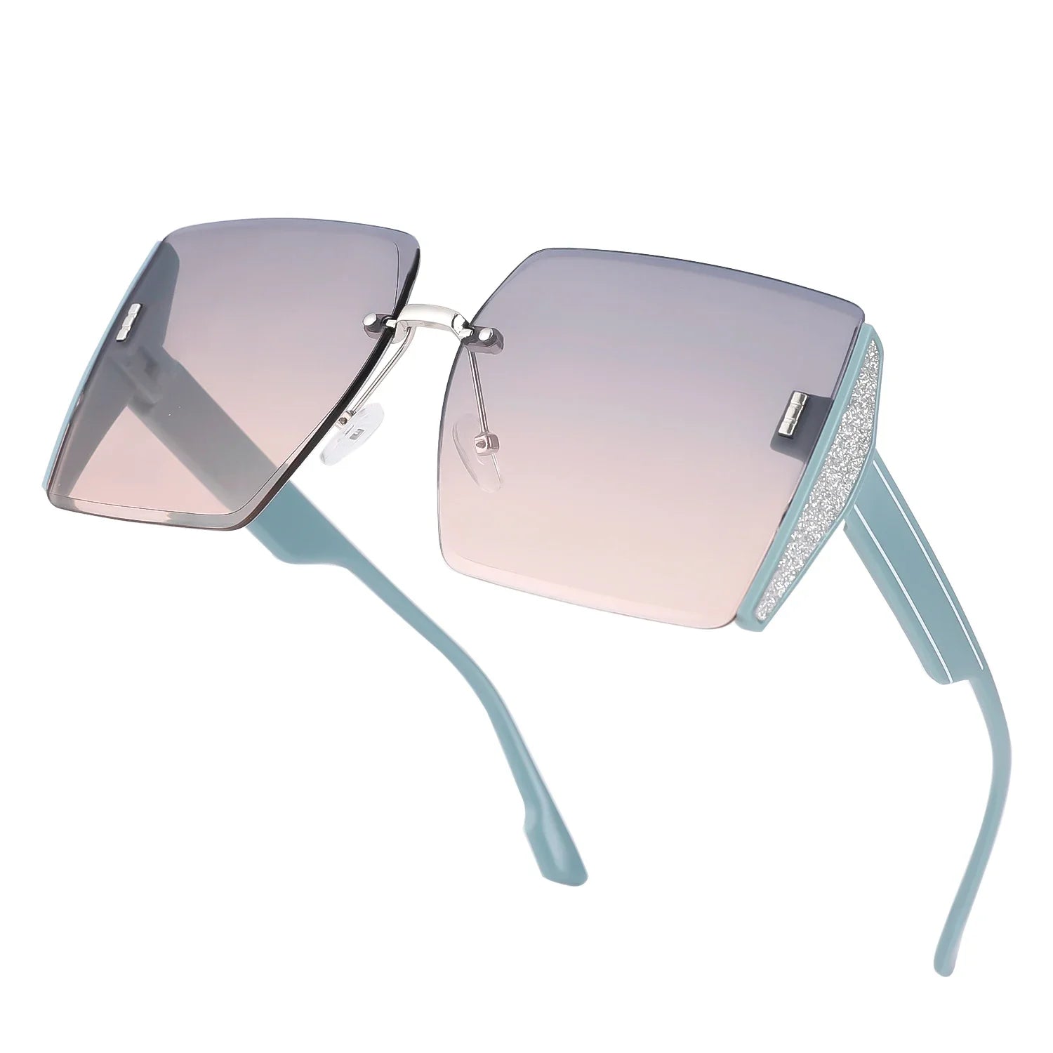 Women's Sun Glasses Vintage Square Sunglasses Woman Classic Retro Gradient Mirror Frameless Sun Glasses Female Fashion