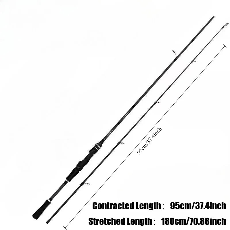 180cm/70.86inch Black And Gold Lure Rod - Multi-layer Carbon Wrapped, Foldable, Medium-fast Adjustment