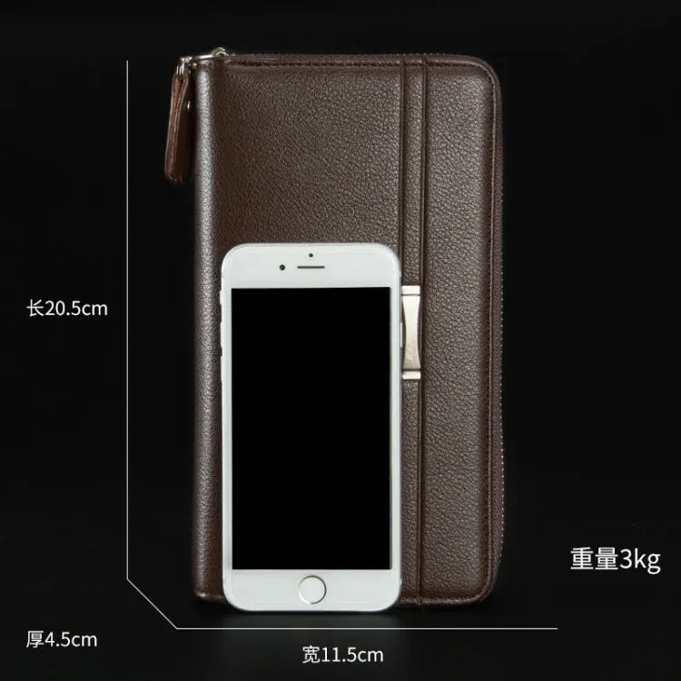 Mens Wallet Long Purse Leather Clutch Large Business Handbag Phone Pocket Card Holder Case Gift for Father Son Husband Boyfriend