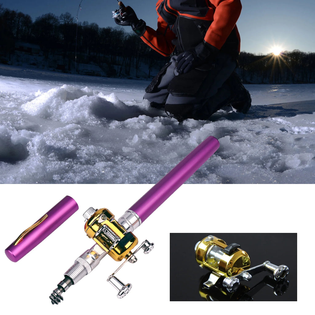 Mini Fishing Rods Pocket Telescopic Aluminium Alloy Lure Rod Pole Expand 1m for Fishing Enthusiast Collectors