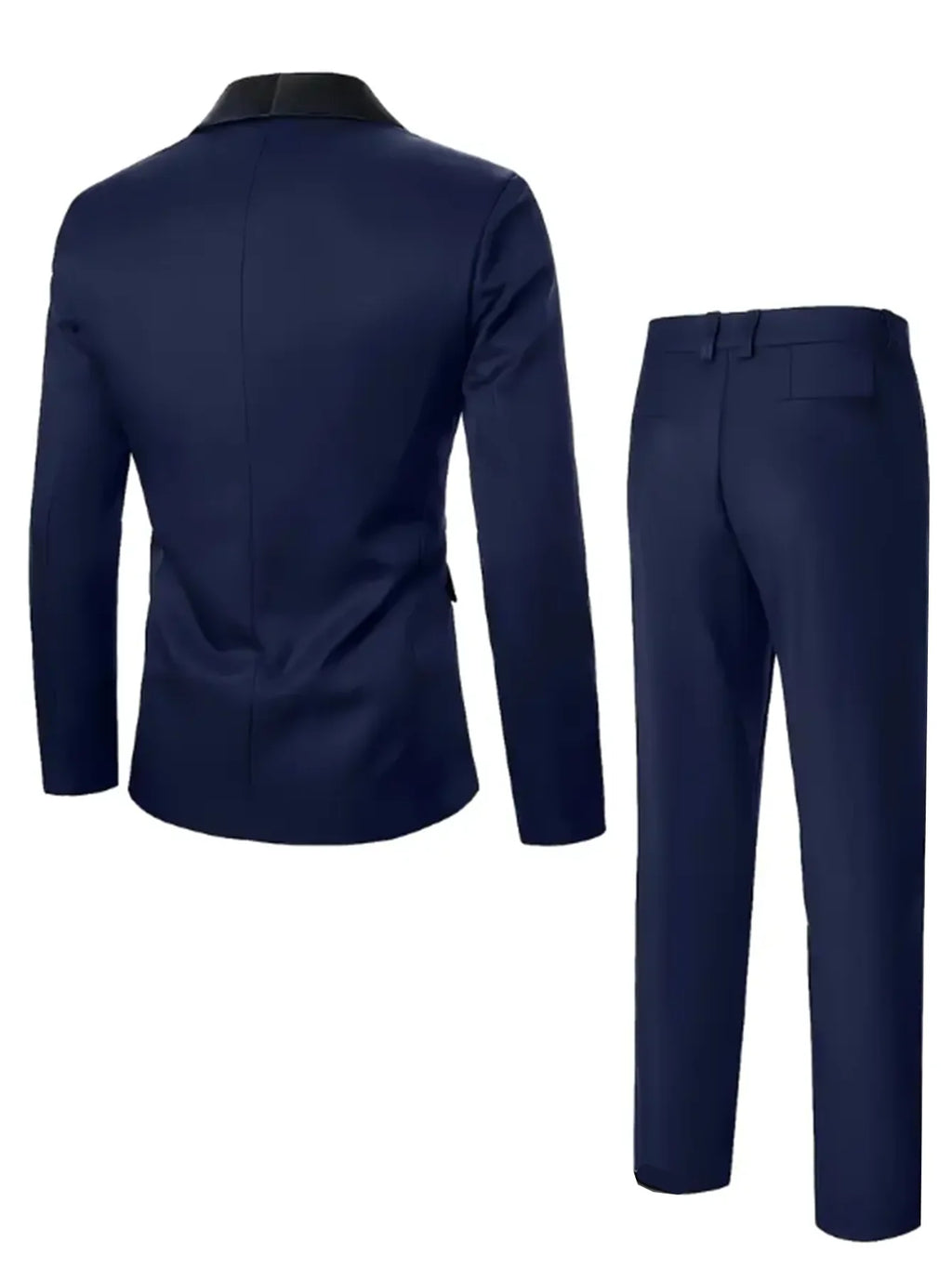 3pcs Men's Party Suit with Lapel Collar, Polyester And Viscose Blend, Skinny Fit, Solid Color, Long Sleeve, Button Front, Pants,