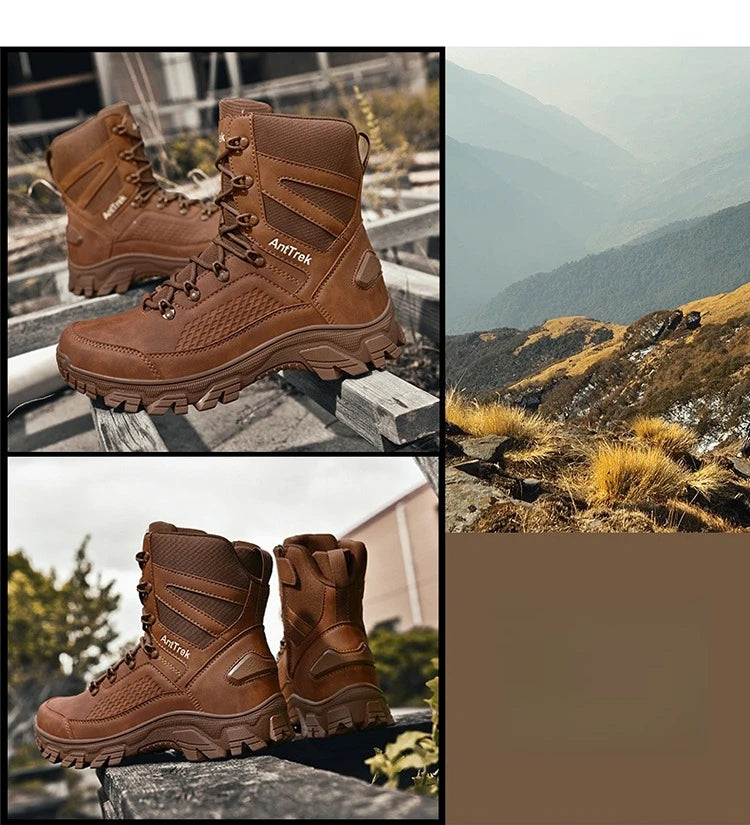 Hiking Shoes Men Outdoor Anti-slip Breathable Comfortable Casual Sports Shoes Men Thick-soled Shock-absorbing Combat Boots Men