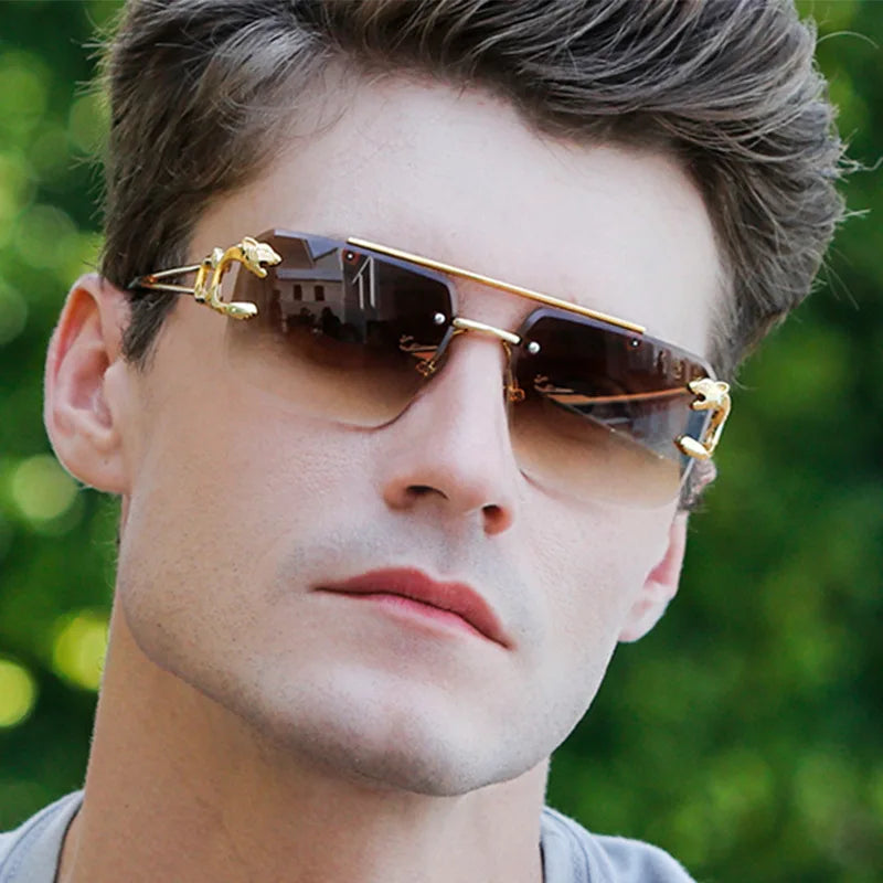 Women's Sunglasses Fashion Rectangle Men Sun Glasses Metal Luxury Brand Sun glasses 2021 Classic Oculos Masculino Glasses UV400