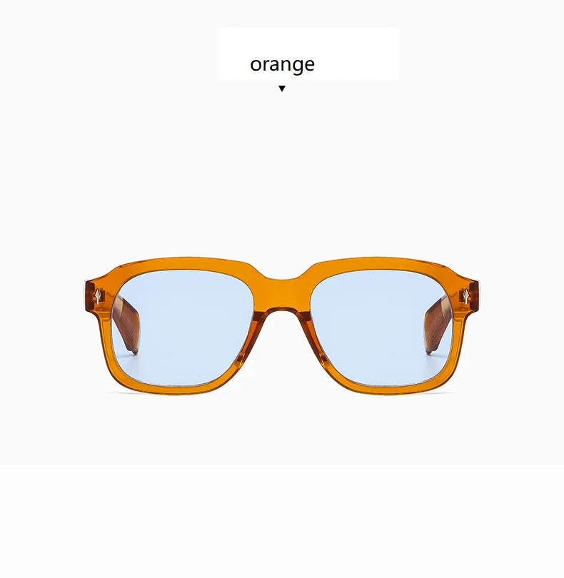 Women Square Sunglasses Ins Popular Men Vintage Rivets Punk Female Shades UV400 Fashion Male Sun Glasses