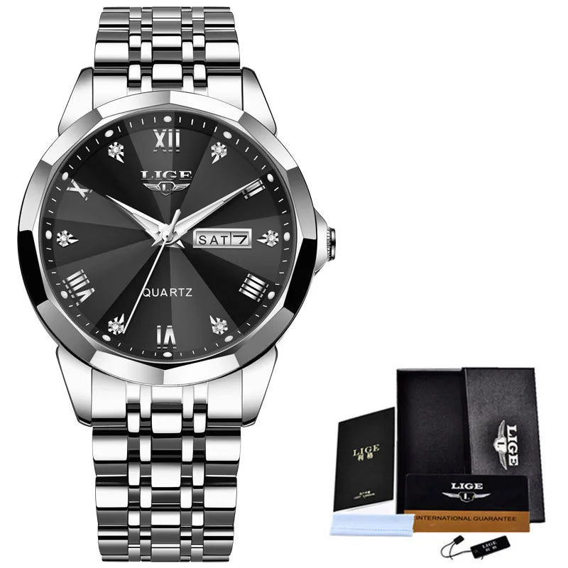 LIGE New Fashion Watch Women Top Brand Ladies Creative Steel Women Bracelet Watches Female Waterproof Clocks Relogio Feminino