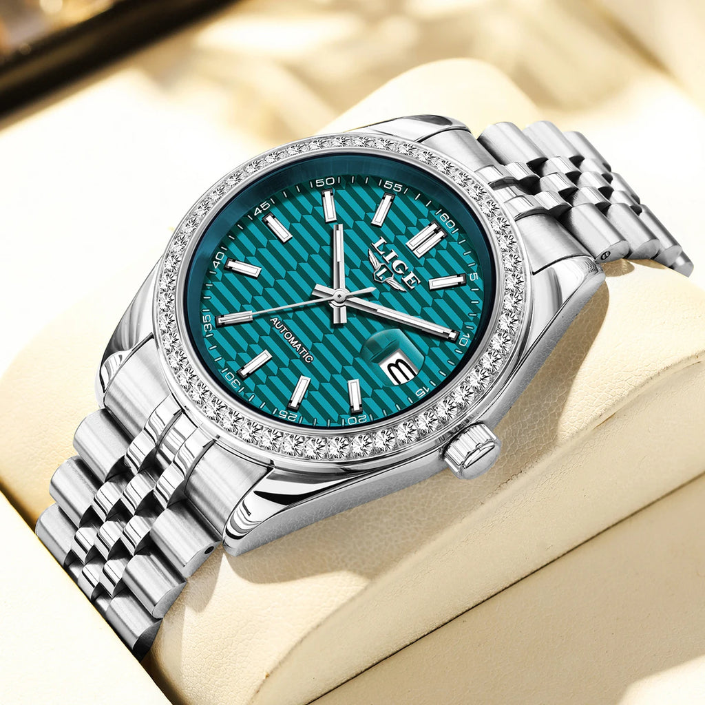 LIGE Top Luxury Men Mechanical Watches Waterproof Luminous Date Men Automatic Watch Male Sport Fashion Men's Watches+Box