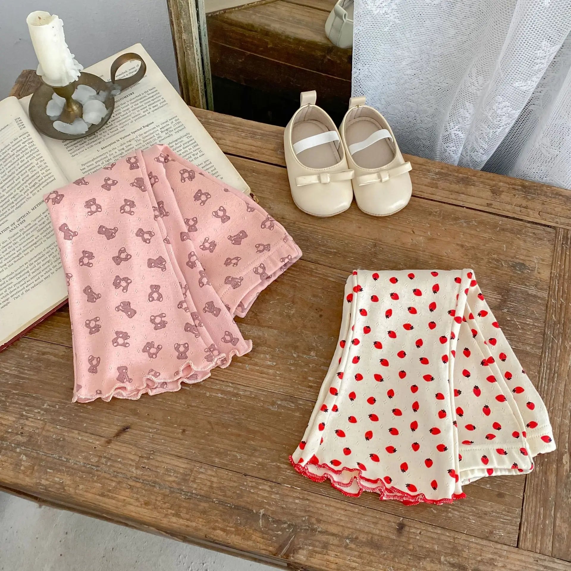 2025 New Korean Version Autumn Baby Girl Floral Micro Print Baby Leggings Baby Mosquito Proof Pants
