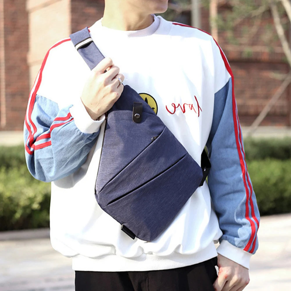Mens Fashion Chest Bag Multifunctional Fanny Pack Large Capacity Simple Sling Bag Anti Theft Bag Ergonomic Waist Pack