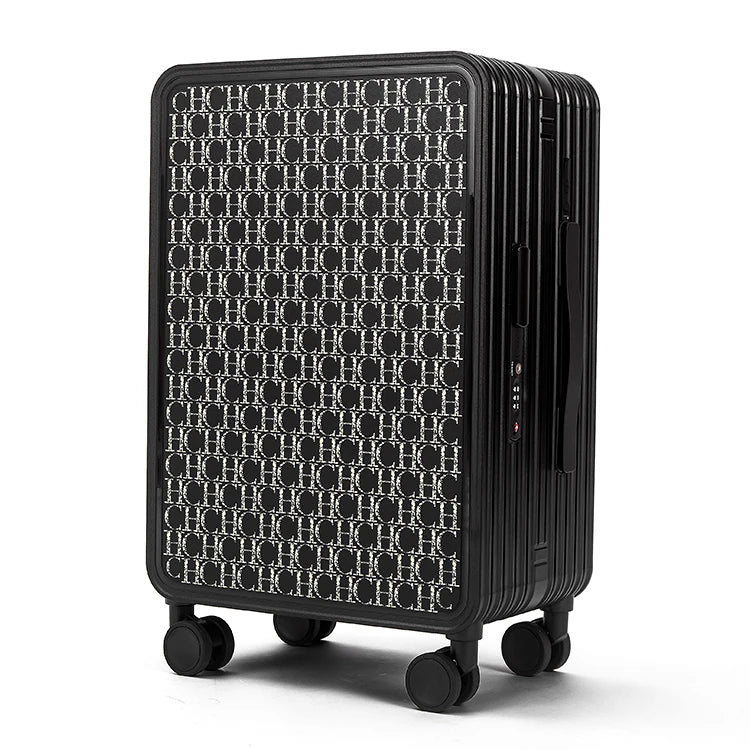 Classic Fashion Unisex New Roller Luggage Letter Design Large Capacity Business Travel Luggage