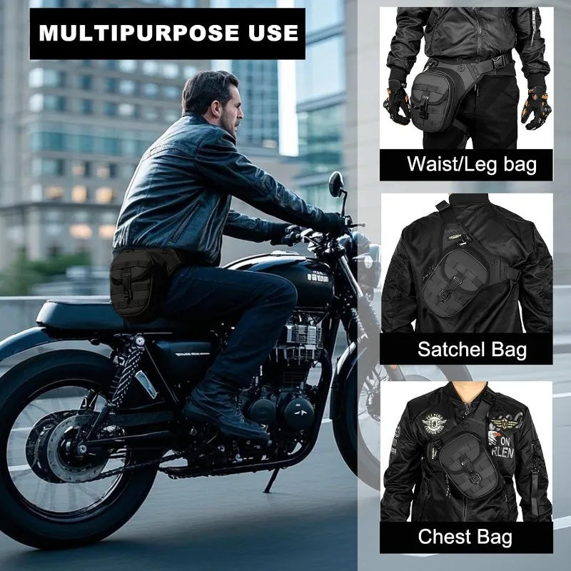 Motorcycle Leg Bag for Men Women Drop Leg Bags Tactical Thigh Bag Outdoor Fanny Pack Leg Harness Bag for Hiking Bicycling