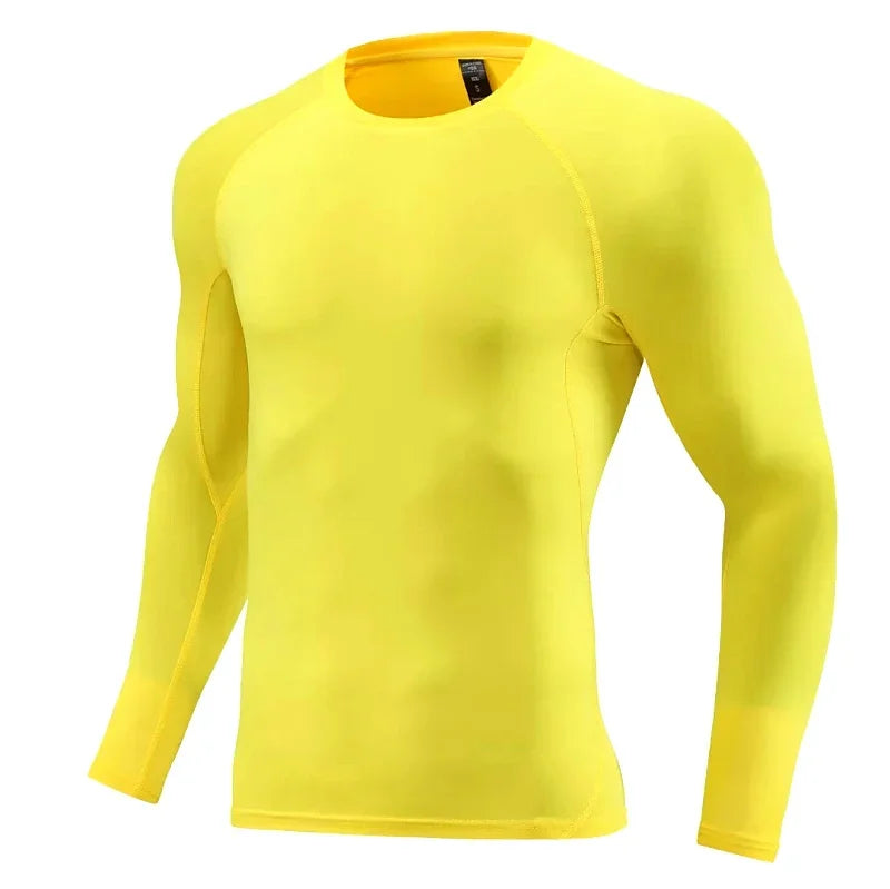 Men Long Sleeve Slim Tops Tees Sportswear Gym Fitness Compression T-shirt Running Football Jersey Outdoor Jogging Tight Quick