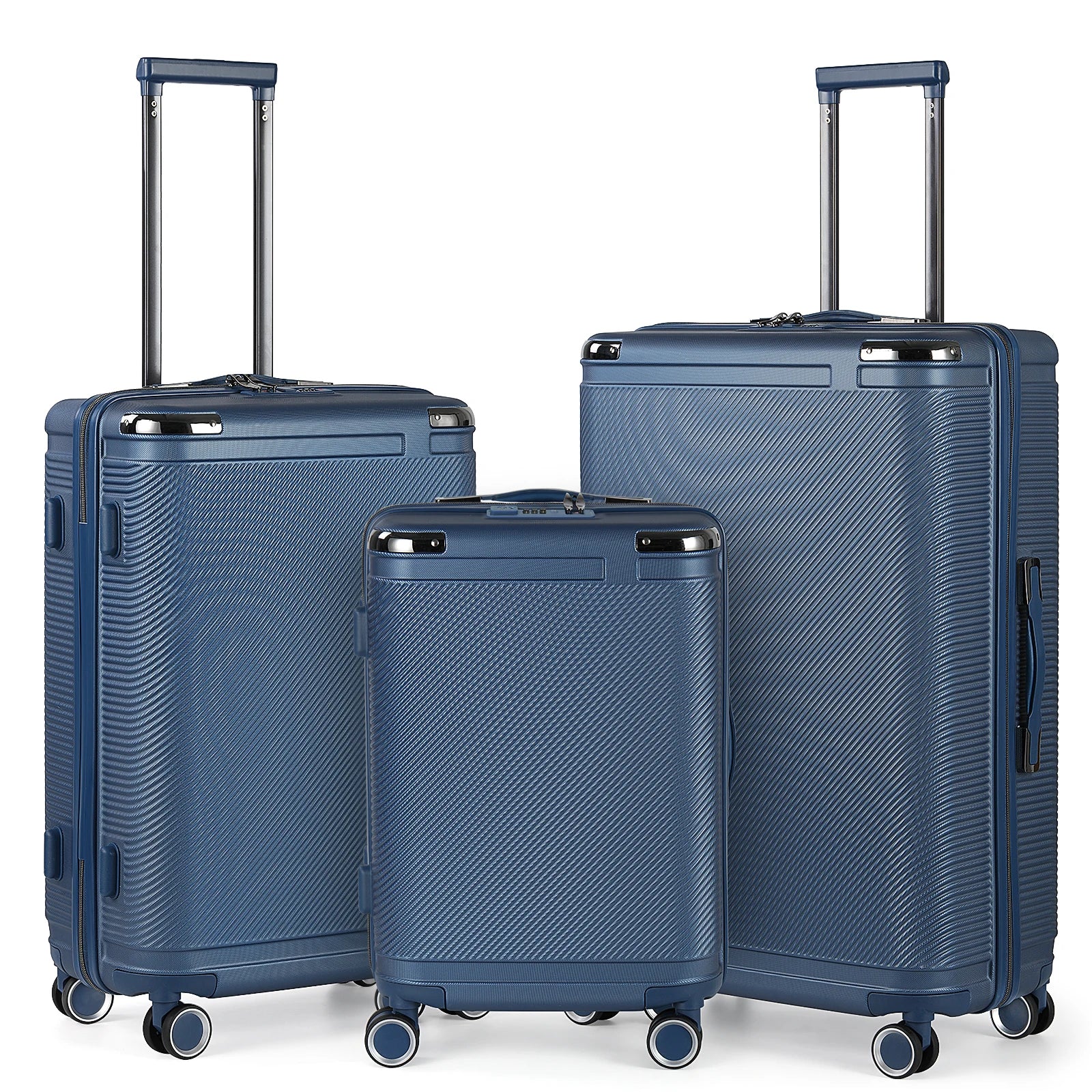 3-Piece PP Hardshell Suitcase Set 20/24/28in - Lightweight Luggage w/360° Spinner Wheels & TSA Lock, Durable Carry-On