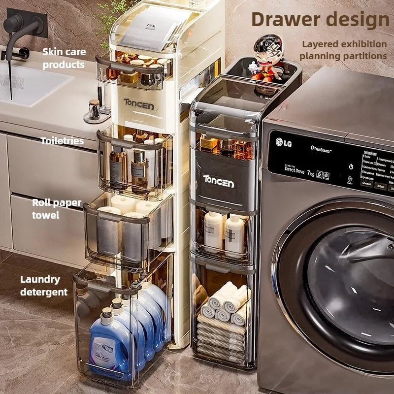 Bathroom crevice cabinet, bathroom living room storage cabinet, multifunctional storage cabinet, storage rack, large capacity