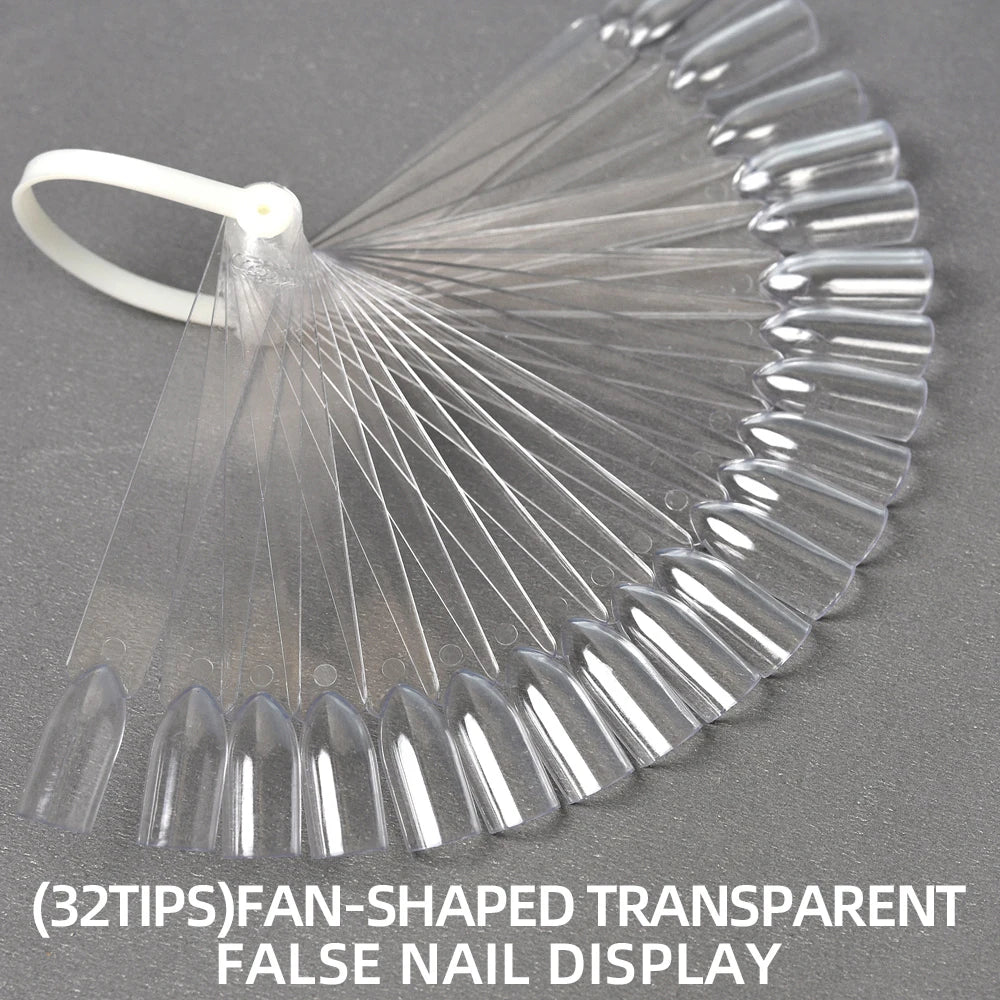 False Nails Tips Display Sticks Clear Nail Swatch Nail Gel Polish Showing Chart Manicure Polish Practice Training Display Board