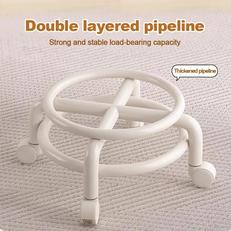 Universal wheel small stool household pulley low stool backrest strong and durable portable outdoor mobile small bench