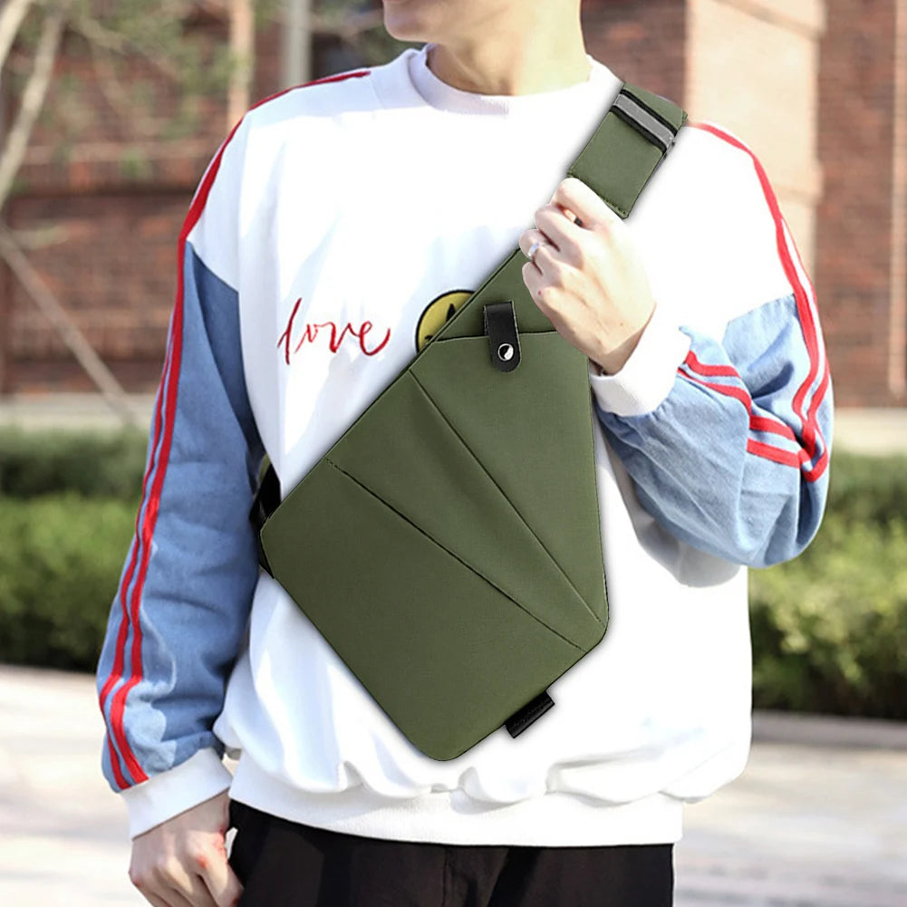 Mens Fashion Chest Bag Multifunctional Fanny Pack Large Capacity Simple Sling Bag Anti Theft Bag Ergonomic Waist Pack