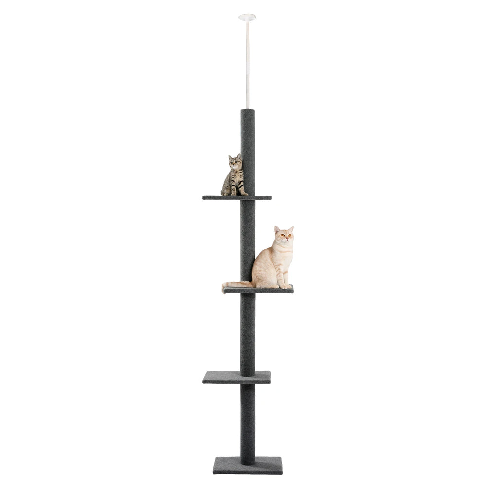 Adjustable Height Cat Tree for Indoor, Floor to Ceiling Cat Tower with Scratching Posts, Cat Scratcher Furniture, Kitten Toys