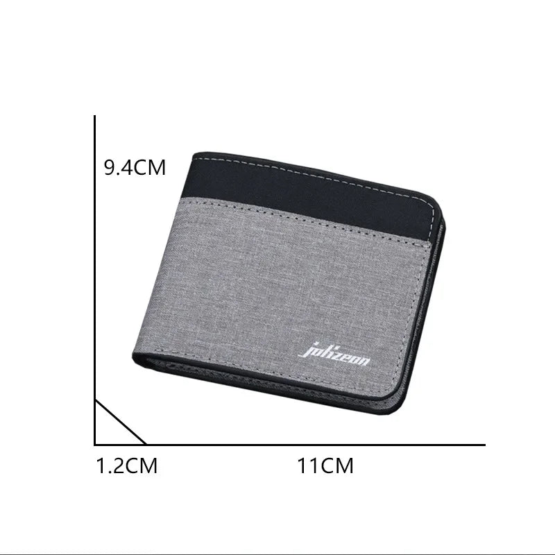Canvas Men Wallet Black/blue/gray Card Holder Wallet Male Money Bag ID/photo/bank Holder Short Purse Credit Card Case Bag