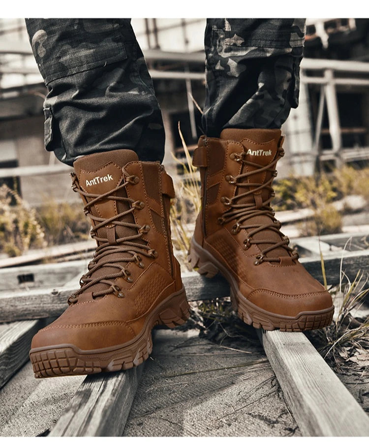 Hiking Shoes Men Outdoor Anti-slip Breathable Comfortable Casual Sports Shoes Men Thick-soled Shock-absorbing Combat Boots Men