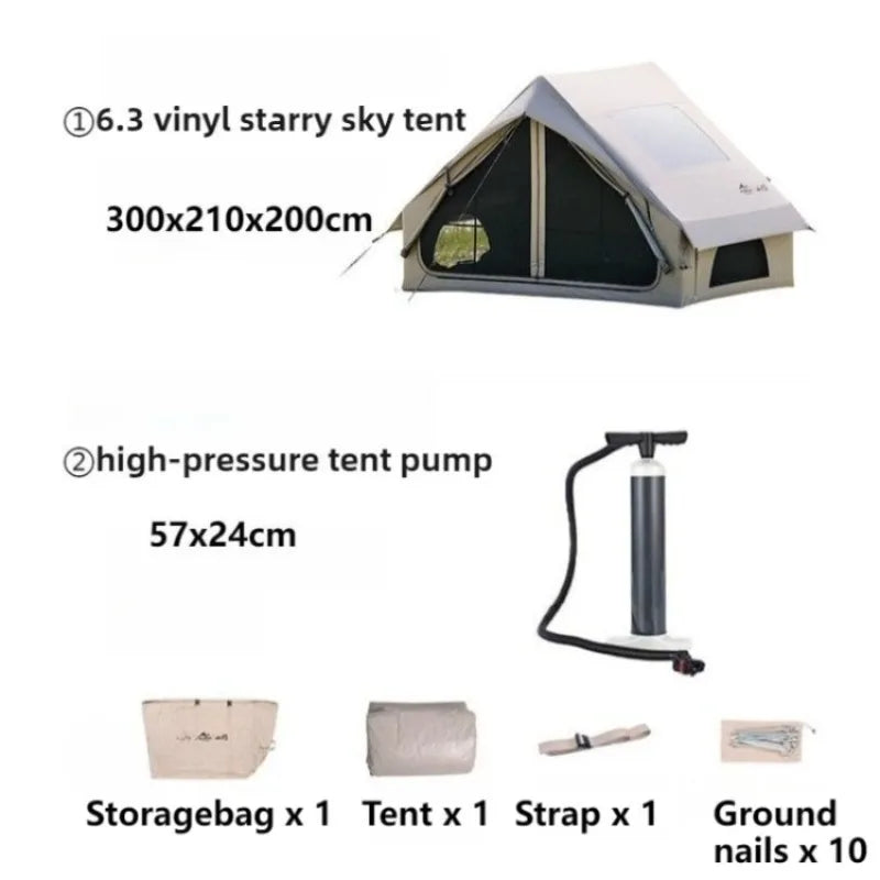 Tourist Family Camping Outdoor Tent Nature Hike Parties Sun Shelter Self-inflating Tent Glamping Waterproof Camping Hiking