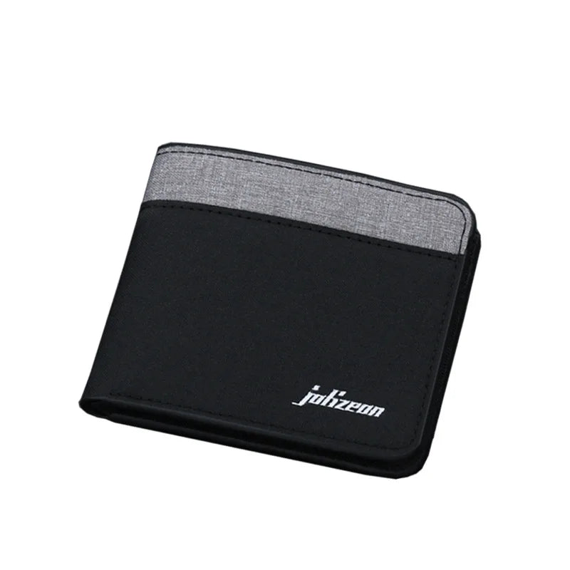 Canvas Men Wallet Black/blue/gray Card Holder Wallet Male Money Bag ID/photo/bank Holder Short Purse Credit Card Case Bag