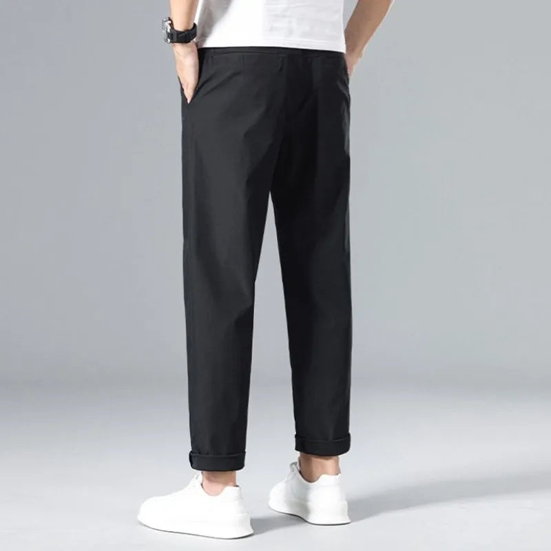 Male Trousers Dress Pants Work Tailoring Loose Formal Baggy Men's Casual Slacks Plus Size Original Clothing High Quality New In