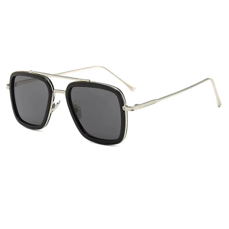 Tony Stark Robert Downey Square Sunglasses for Men Women Fashion Classic Vintage Design Metal UV400 Transparent Sun Glasses 2025