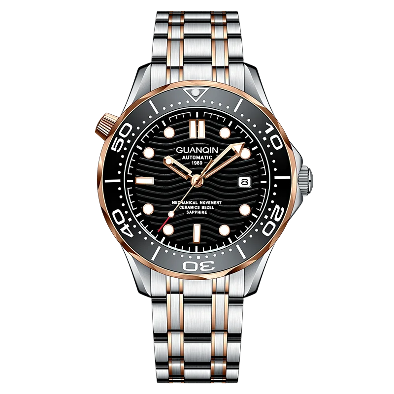 GUANQIN Men's Mechanical Watches Diving Automatic Watch For Men Sapphire glass 100M Waterproof Stainless steel Wrist watch 2023