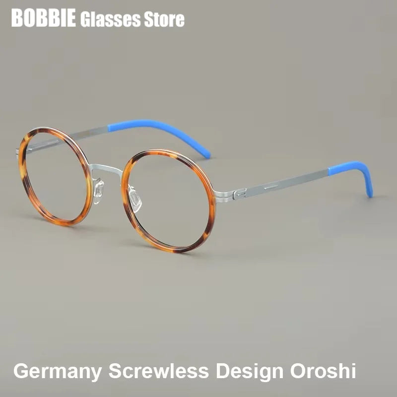 Classics Round Glasses Frame Eyeglasses Light Thin Screwless Acetate Ring Men Women Spectacle Germany Brand Design Oroshi 2025