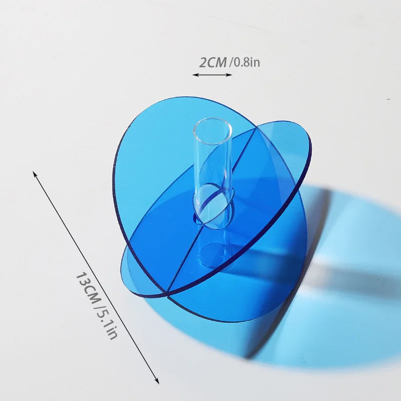 Nordic Colorful Acrylic Vases Desktop Ornaments Art Flower Arrangement Hydroponic Vase Container Living Room Home Decoration
