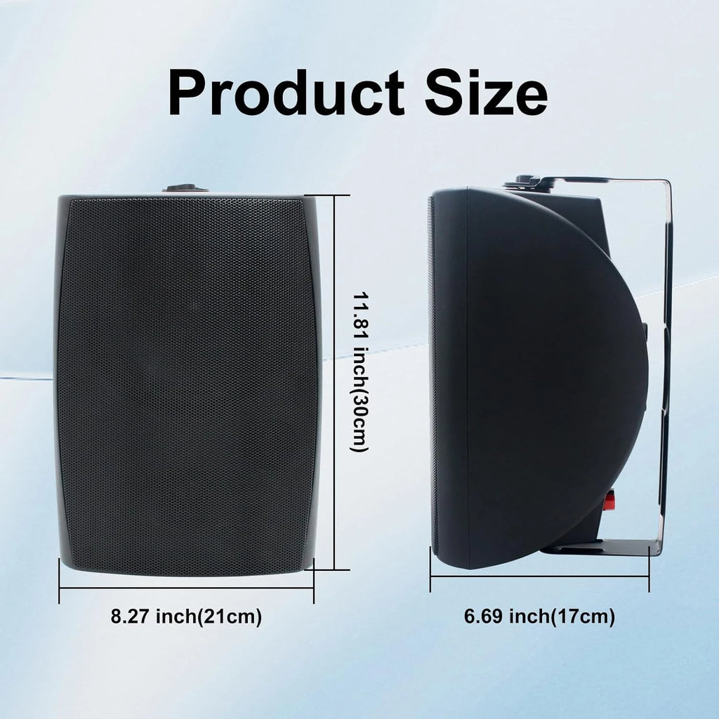 Herdio 4PCS 6.5‘’ 800W Outdoor Bluetooth Speakers Wired Waterproof With Multifunctional Amplifier Wall Mount Speakers For Patio