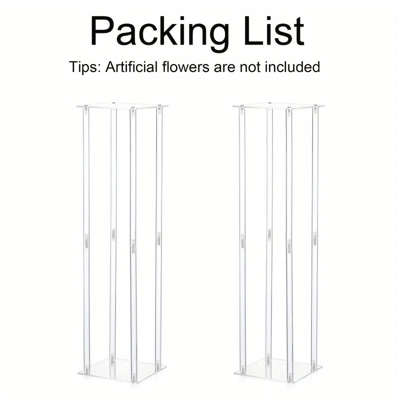 Acrylic transparent cylindrical flower stand vase, 31.5-inch high vase used as centerpiece for wedding tables, birthday parties,