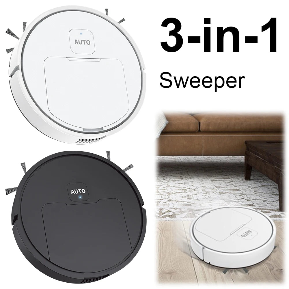 Sweeper Robot 75 Min Runtime Robotic Vacuum and Mop Combo USB Rechargeable 1000Pa Suction for Home Floor Washing Carpet Pet Hair