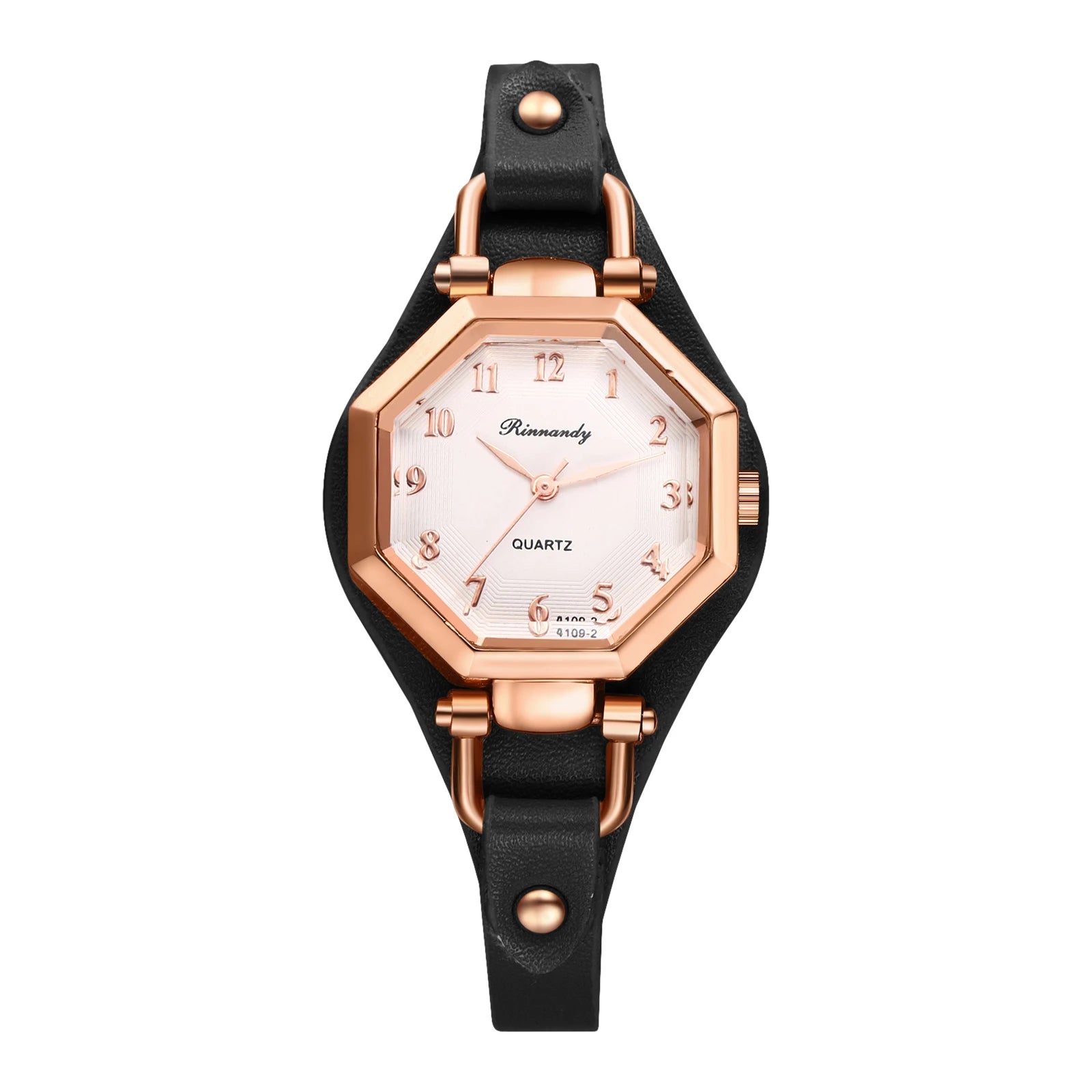 LANCARDO Ctagonal Leather Bracelet for Women Strap Waterproof Analog Quartz Arabic Digital Scale Exquisite Fashion Watch
