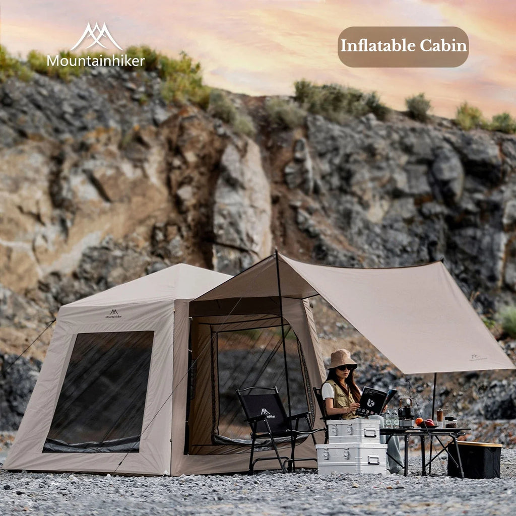 Mountainhiker Outdoor NewInflatable Cabin Quick Setup Overnight Rainproof Thickeneded Multi-person Picnic Cabin Family Park Tent