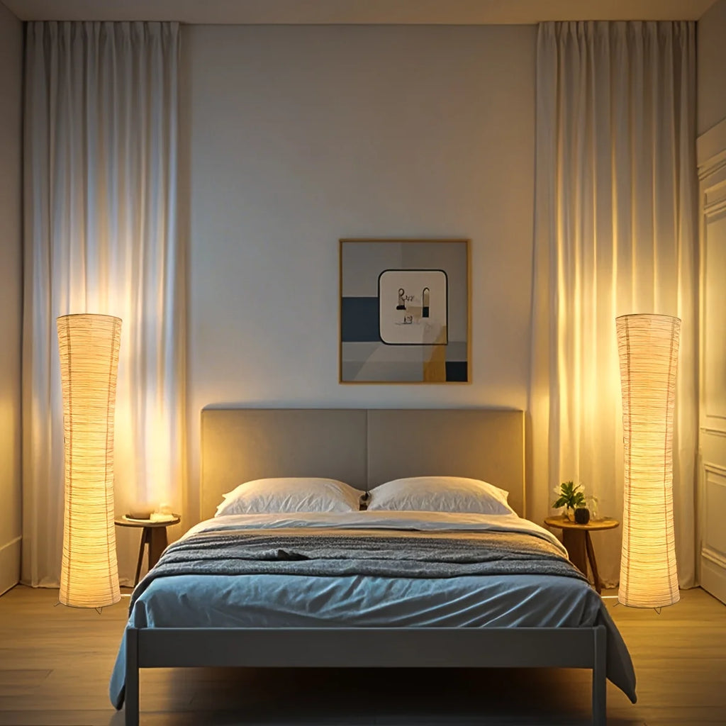Soft Light Floor Lamp, 42 Inches High, Modern Minimalist Design, LED Soft Light With Warm Light 3000K, Paper Lamp Shade