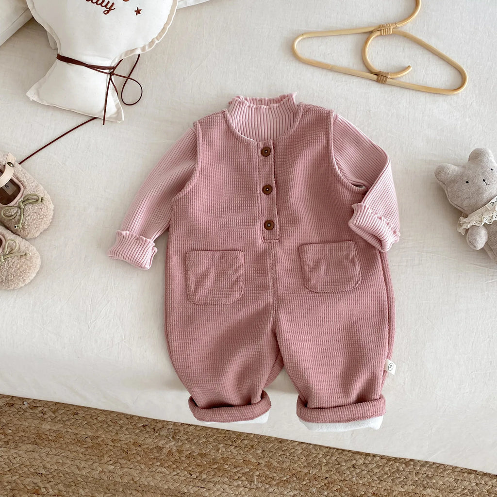 Children's Velvet Overalls 0-5 Years Old Winter Korean Children's Clothing Boys' Fashionable Casual Pants Girls' Pants